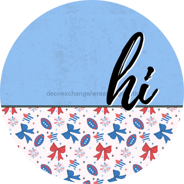 Patriotic Door Hanger Hi Dco - 01508 - Dh 18’ Round Wood